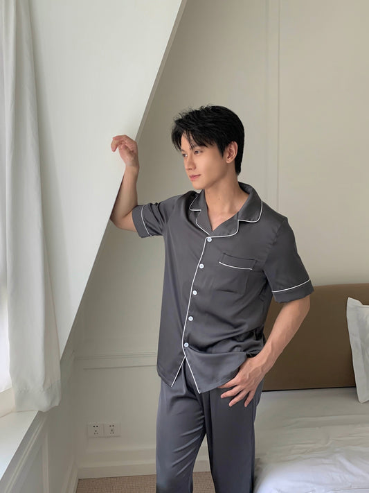 Gavin Collection : Short Sleeve with Long Pants (Charcoal Grey)