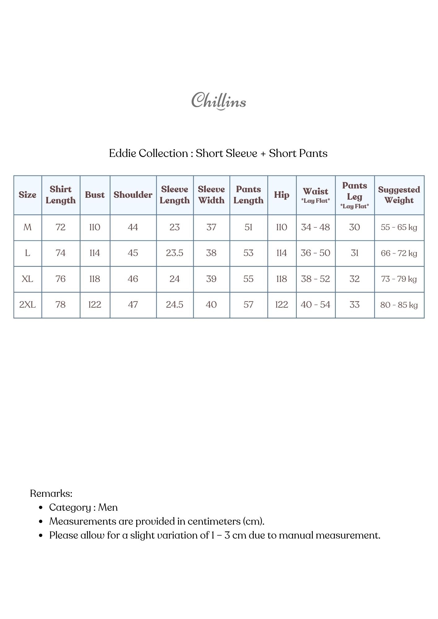 Eddie Collection : Short Sleeve with Short Pants (Charcoal Grey)