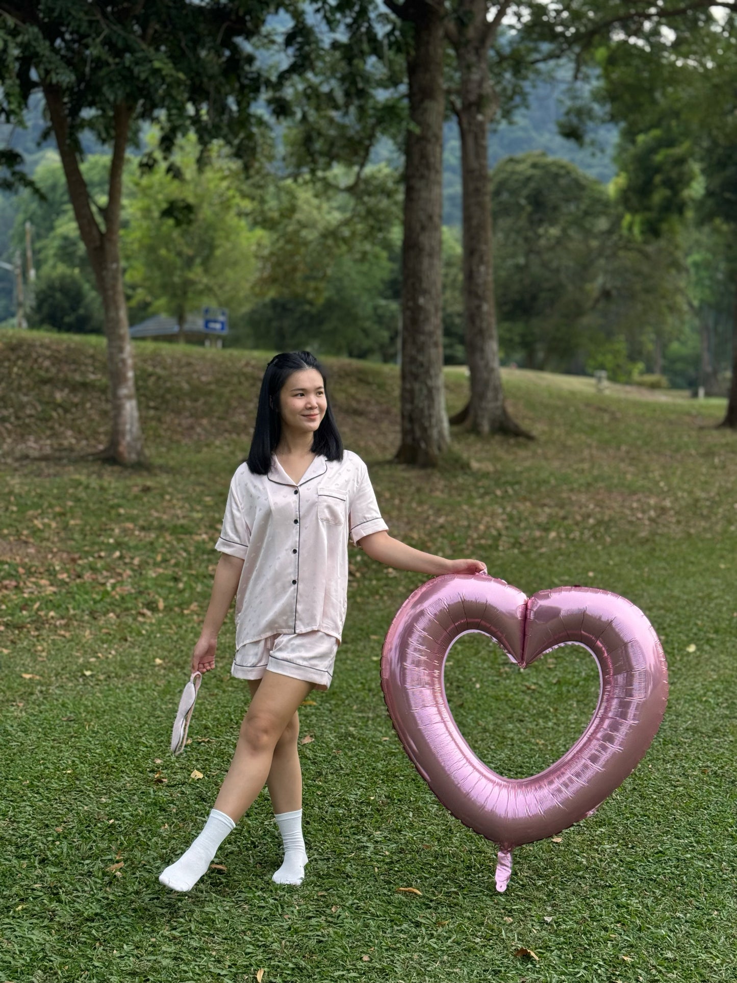 Lovie Collection : Short sleeve + short pants (Blush Pink)