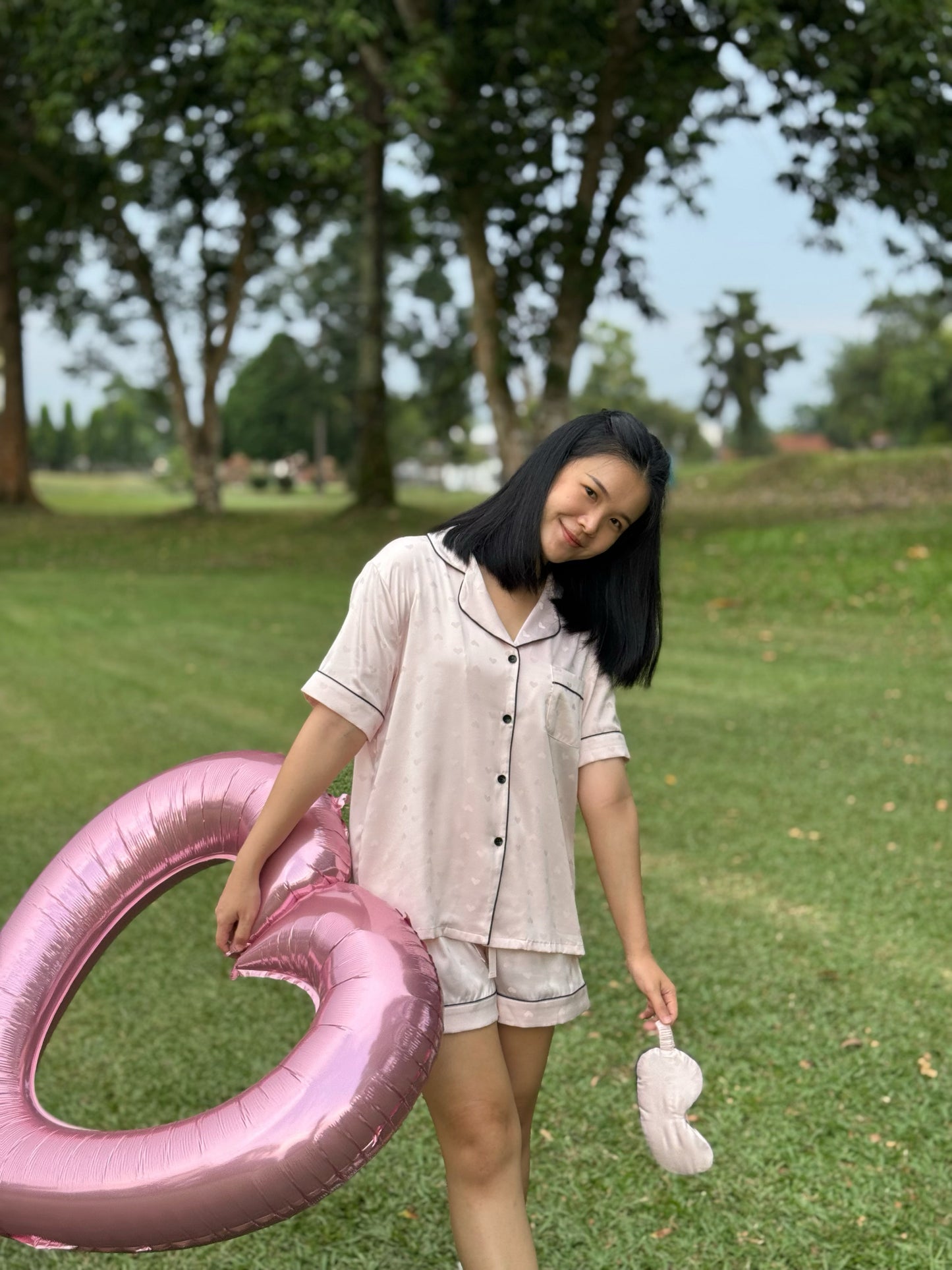 Lovie Collection : Short sleeve + short pants (Blush Pink)