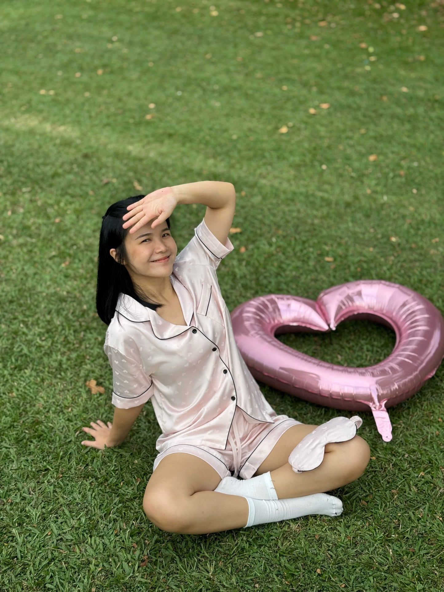Lovie Collection : Short sleeve + short pants (Blush Pink)