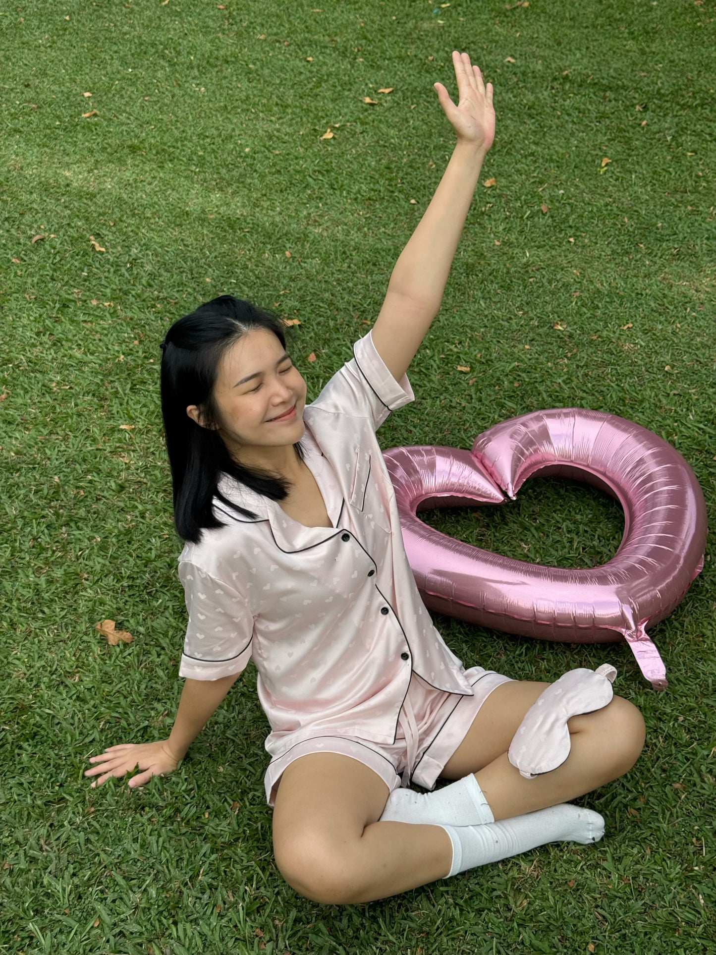 Lovie Collection : Short sleeve + short pants (Blush Pink)