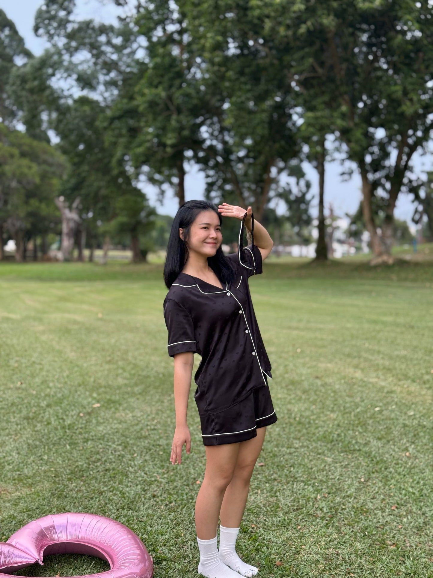 Lovie Collection : Short sleeve + short pants (Galaxy Black)