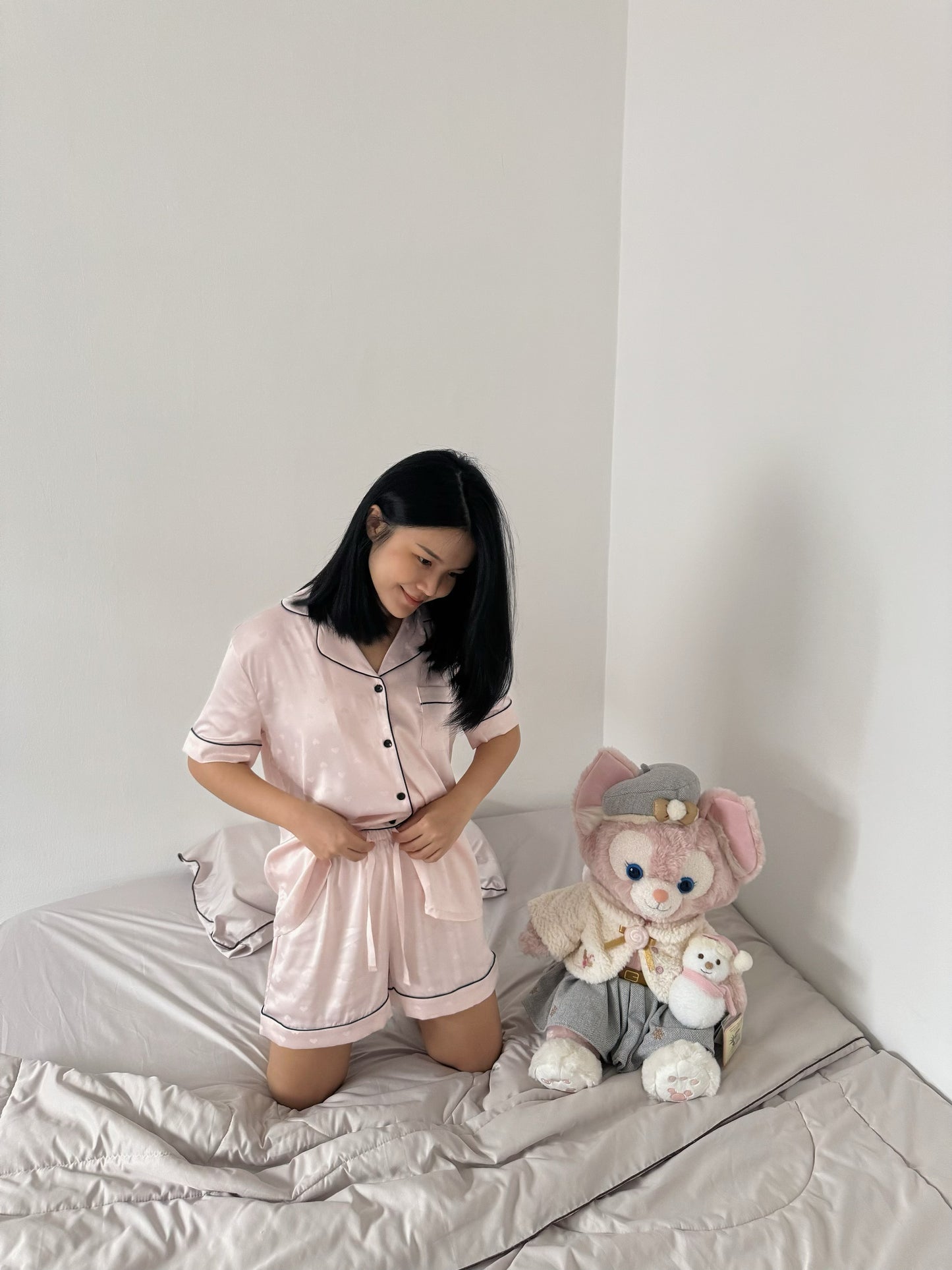 Lovie Collection : Short sleeve + short pants (Blush Pink)