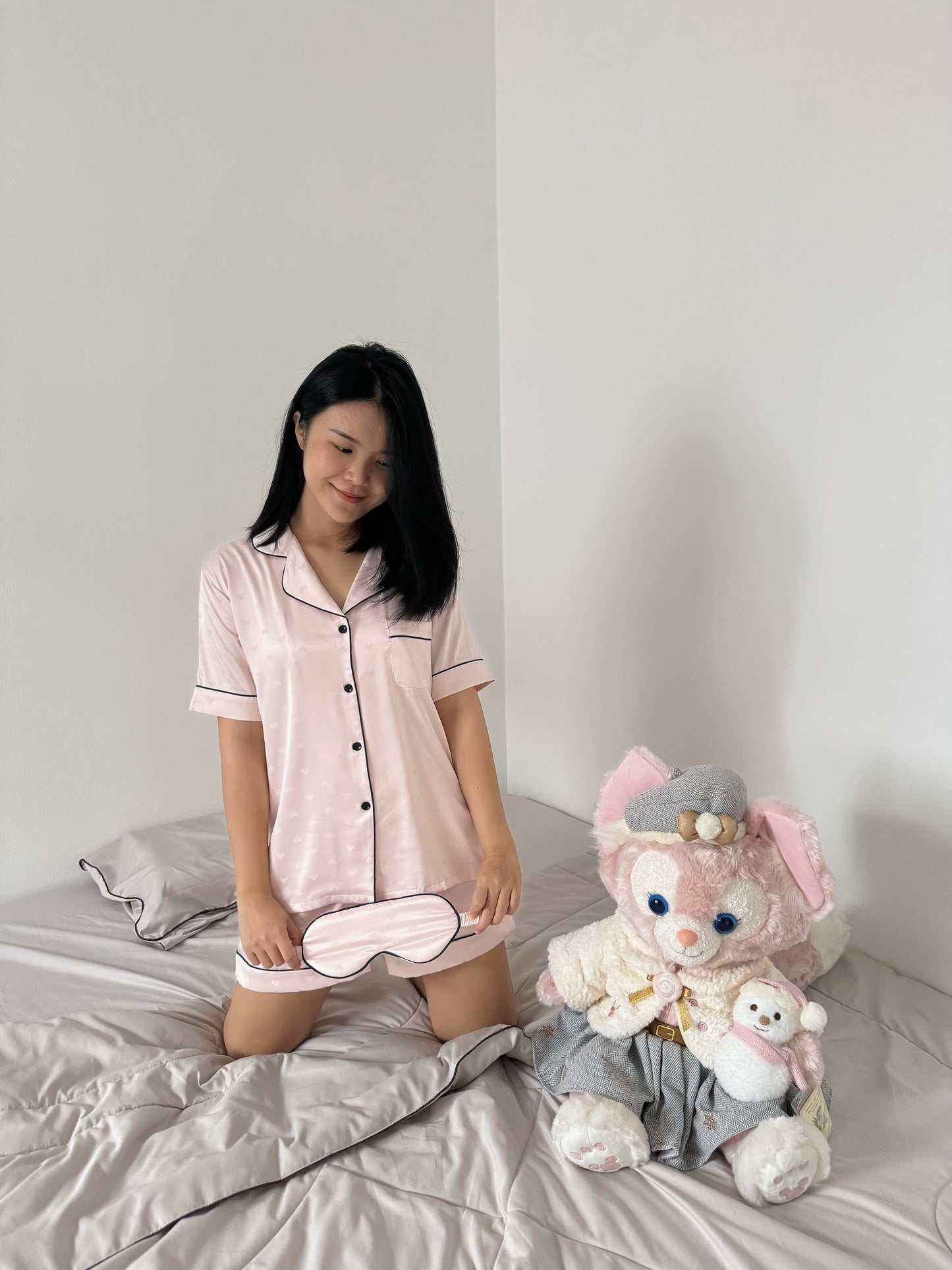 Lovie Collection : Short sleeve + short pants (Blush Pink)