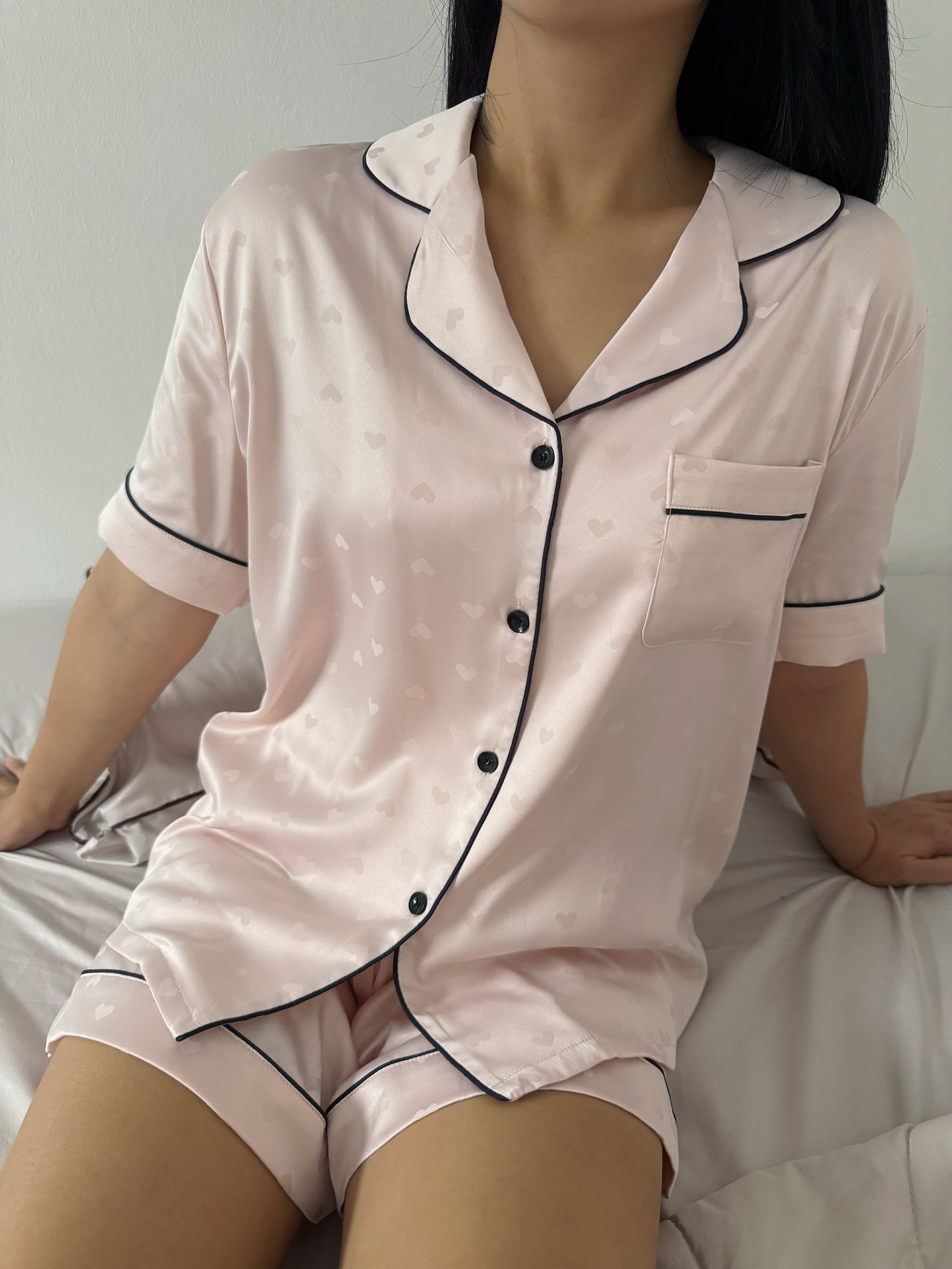 Lovie Collection : Short sleeve + short pants (Blush Pink)