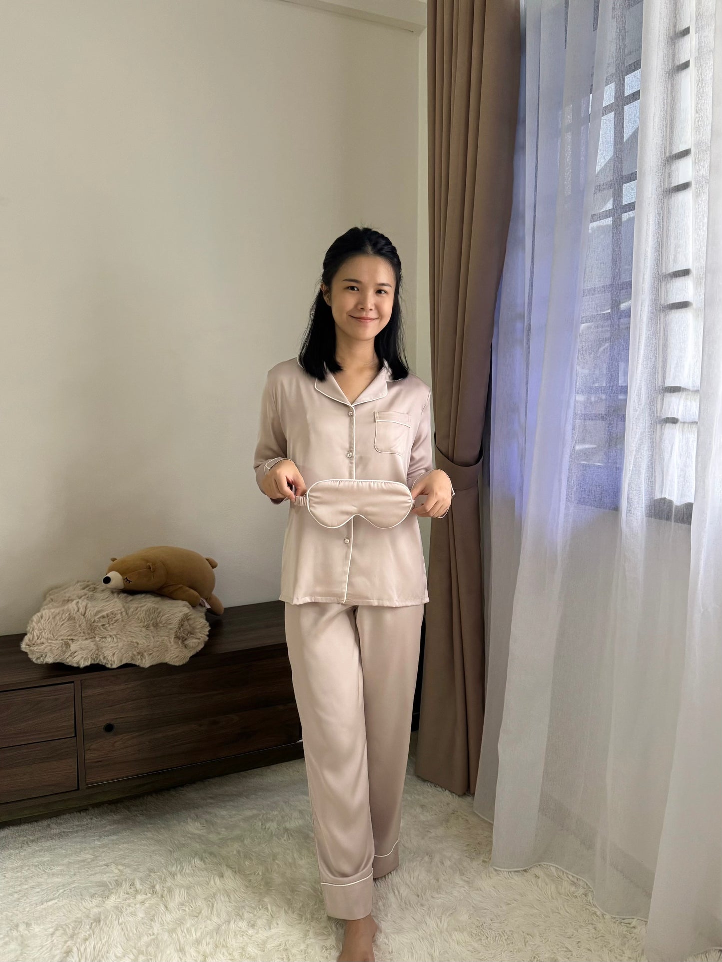 Blaire Collection : Long sleeve + long pants (Milk Tea *LIMITED*)