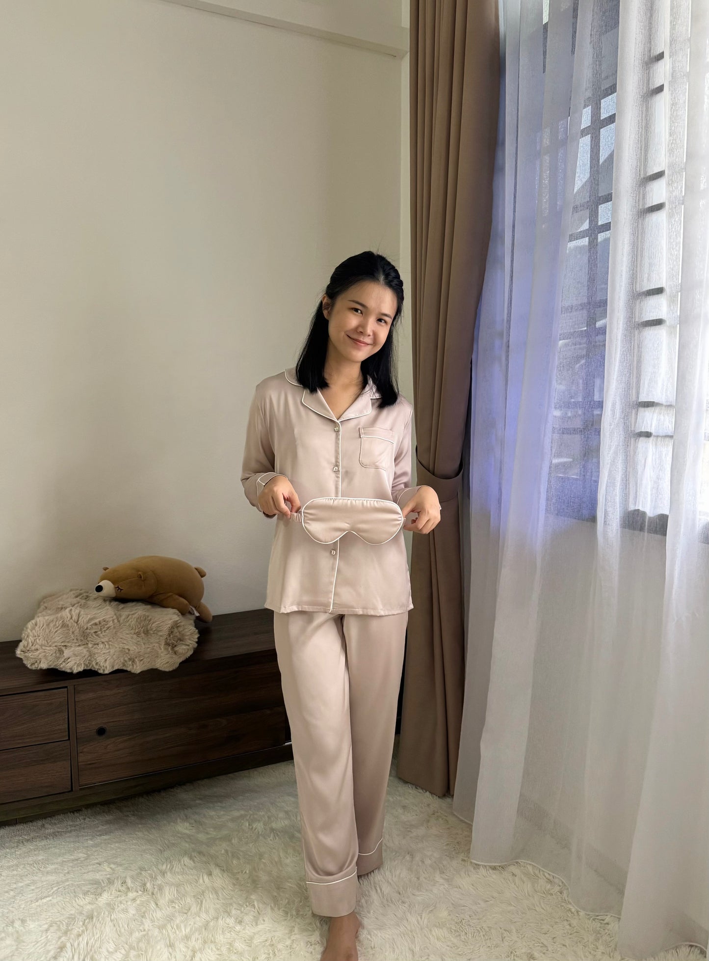 Blaire Collection : Long sleeve + long pants (Milk Tea *LIMITED*)