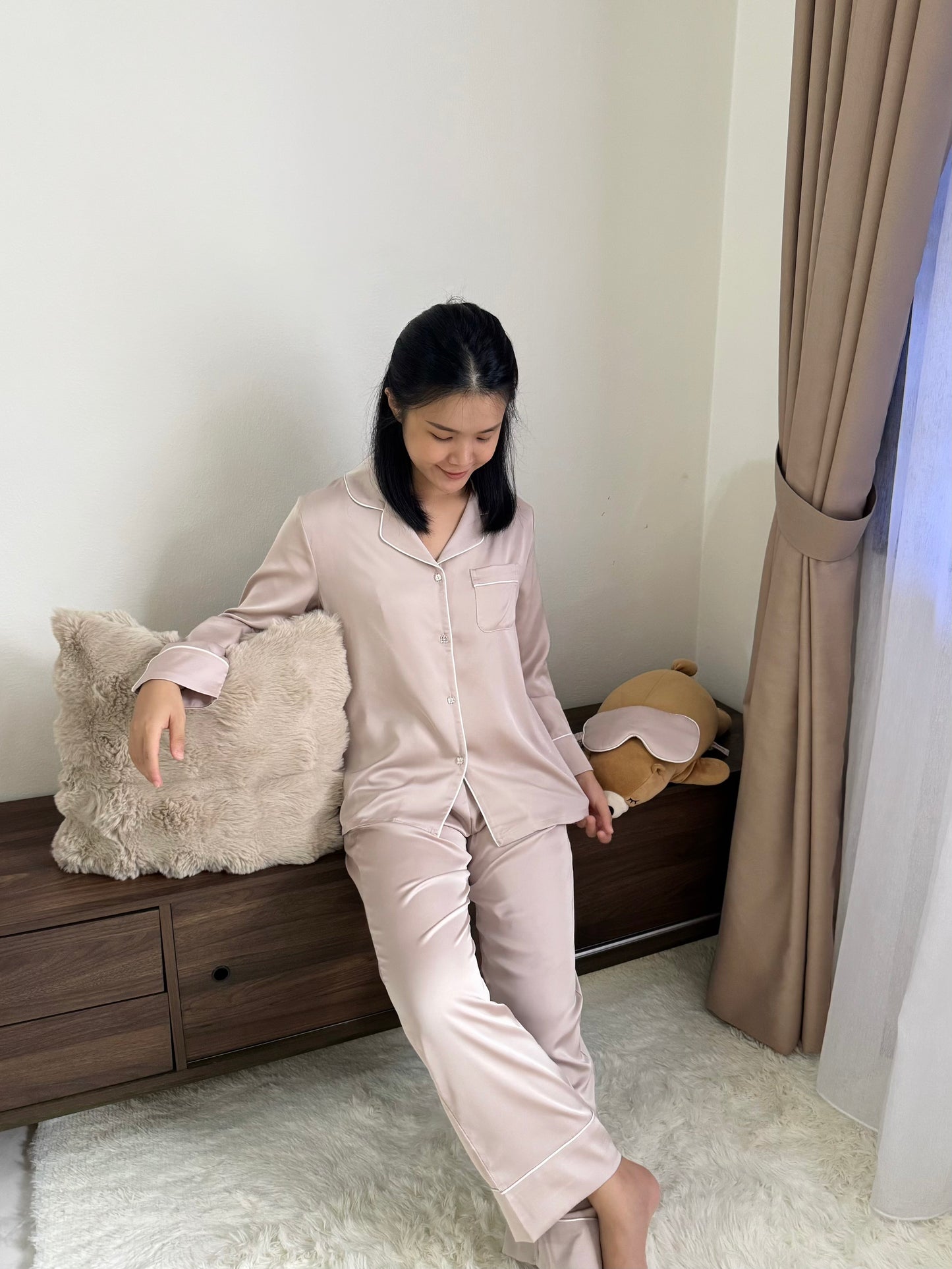Blaire Collection : Long sleeve + long pants (Milk Tea *LIMITED*)