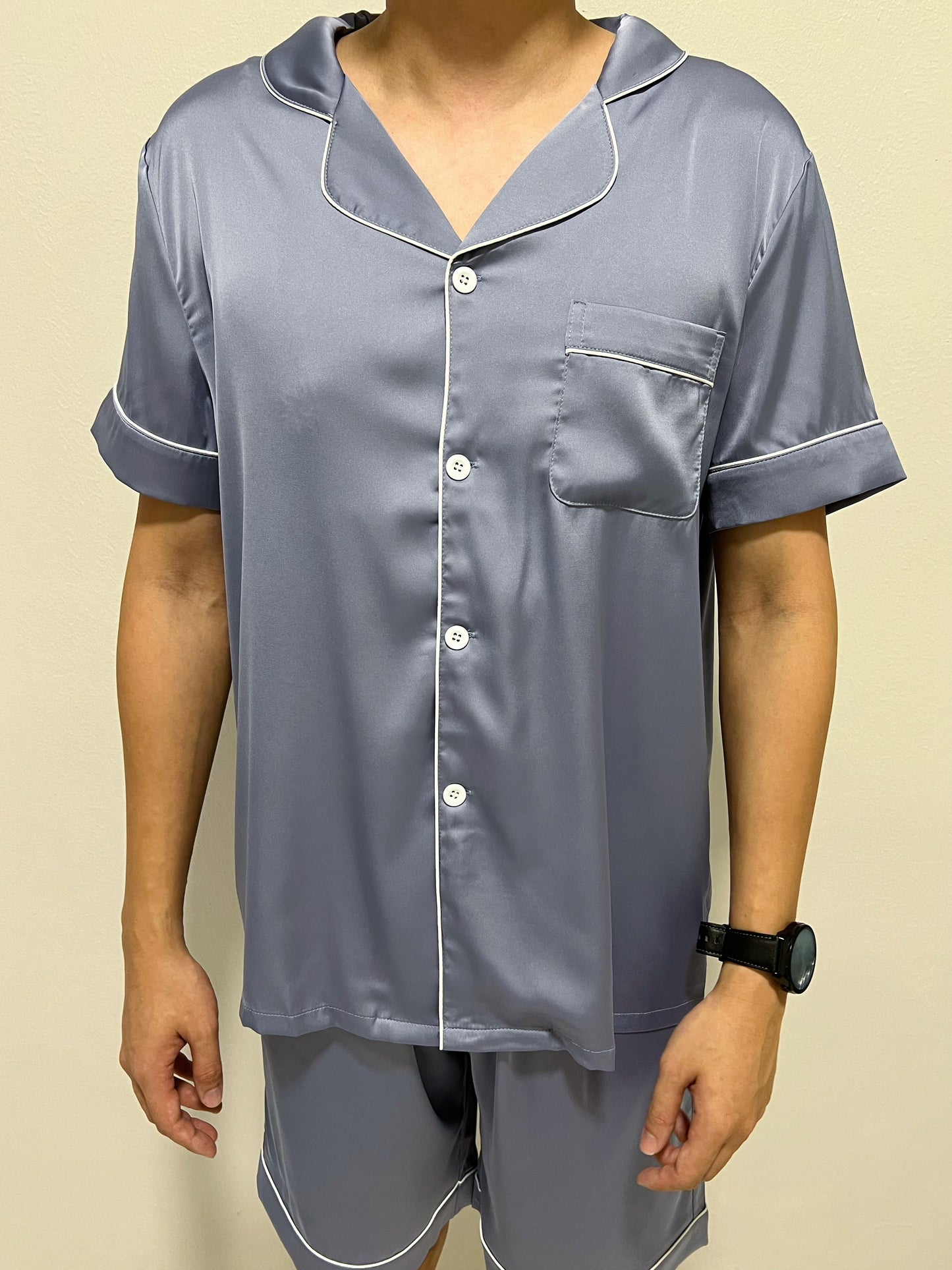Eddie Collection : Short sleeve + short pants (Grey Blue)