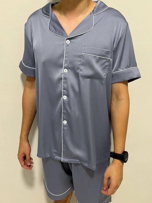 Eddie Collection : Short sleeve + short pants (Grey Blue)