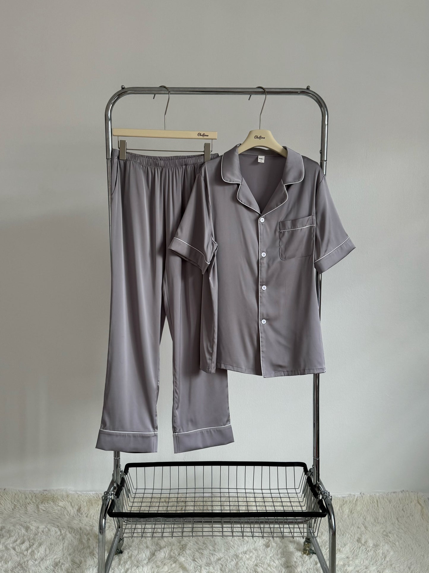 Gavin Collection : Short sleeve + long pants (Silver Grey)