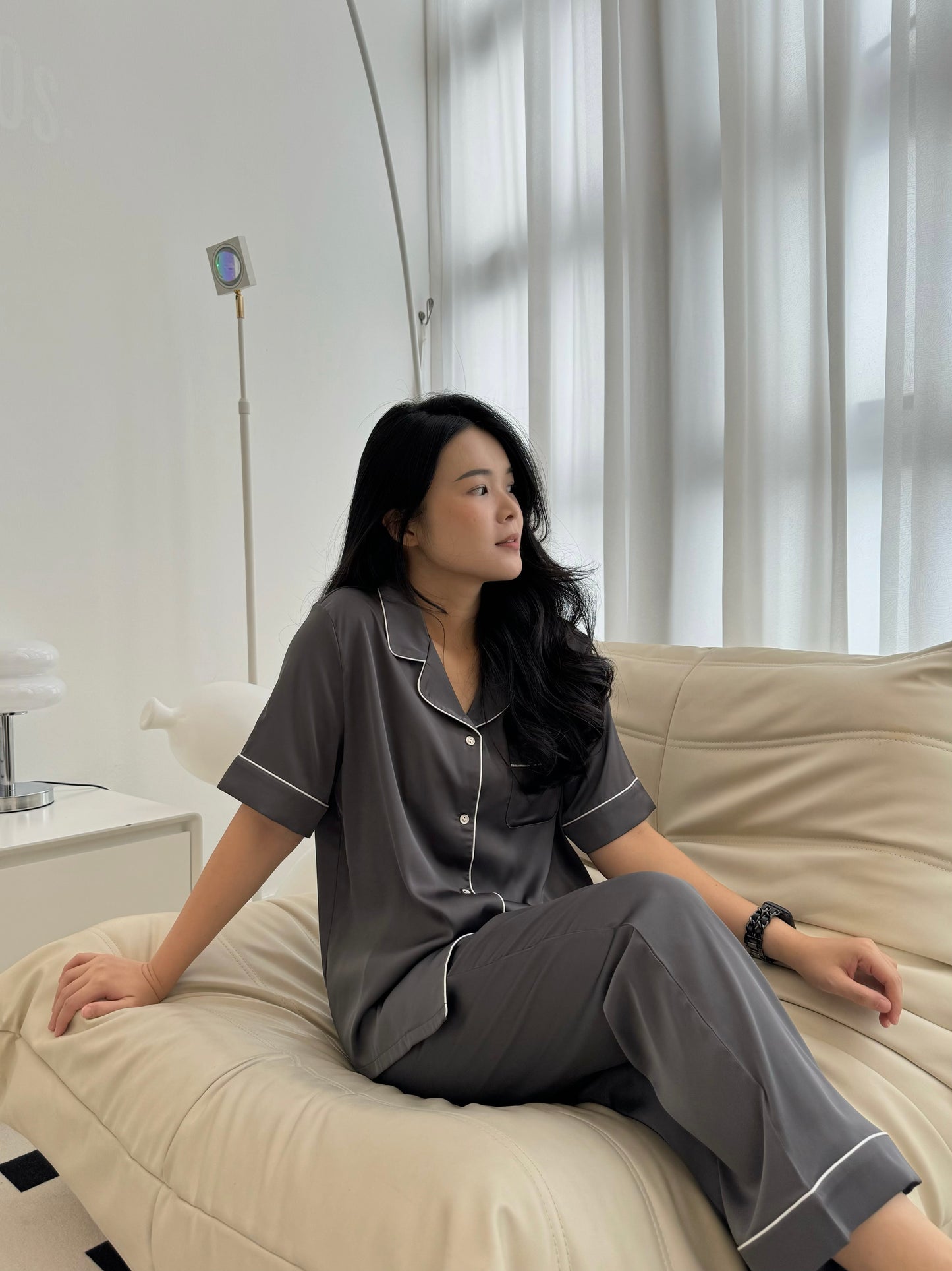 Jovin Collection : Short sleeve + long pants (Charcoal Grey)