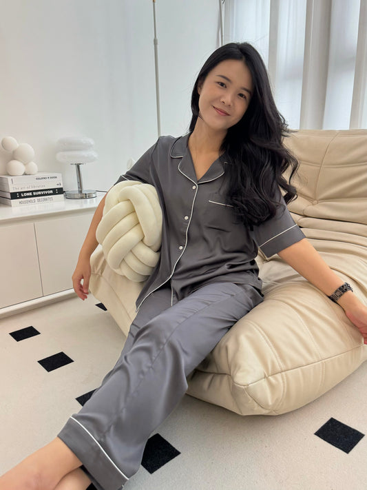 Jovin Collection : Short sleeve + long pants (Charcoal Grey)