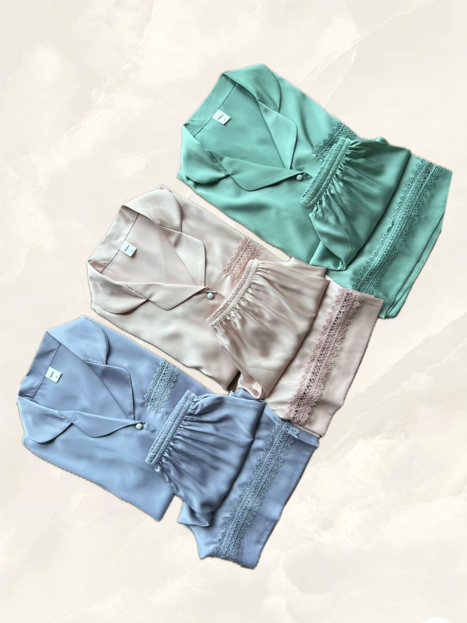 Della Collection : Short sleeve + short pants (Light Bean Green)