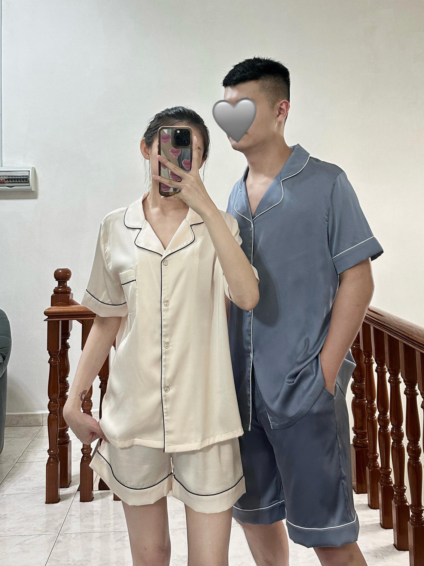 Eddie Collection : Short sleeve + short pants (Grey Blue)