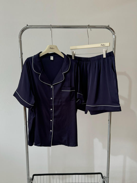 Abby Plus Collection : Short sleeve + short pants (Navy Blue)