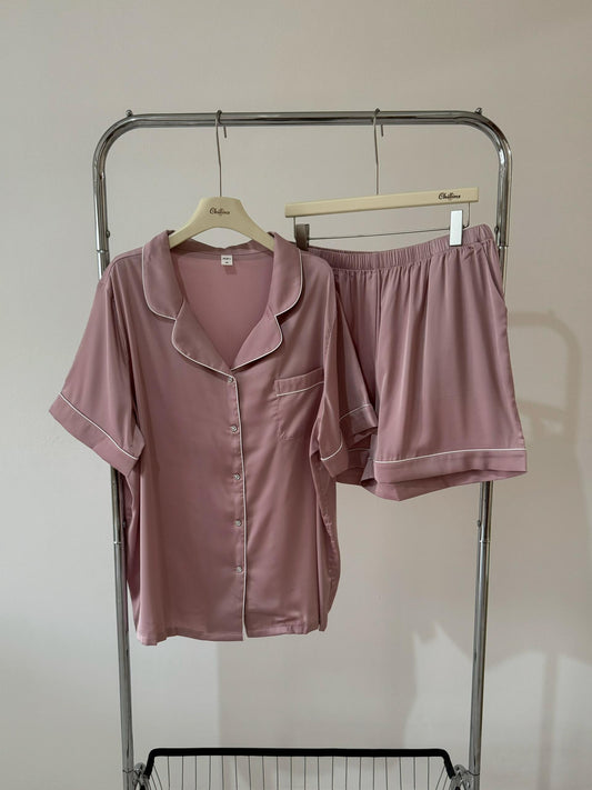 Abby Plus Collection : Short sleeve + short pants (Dust Pink)