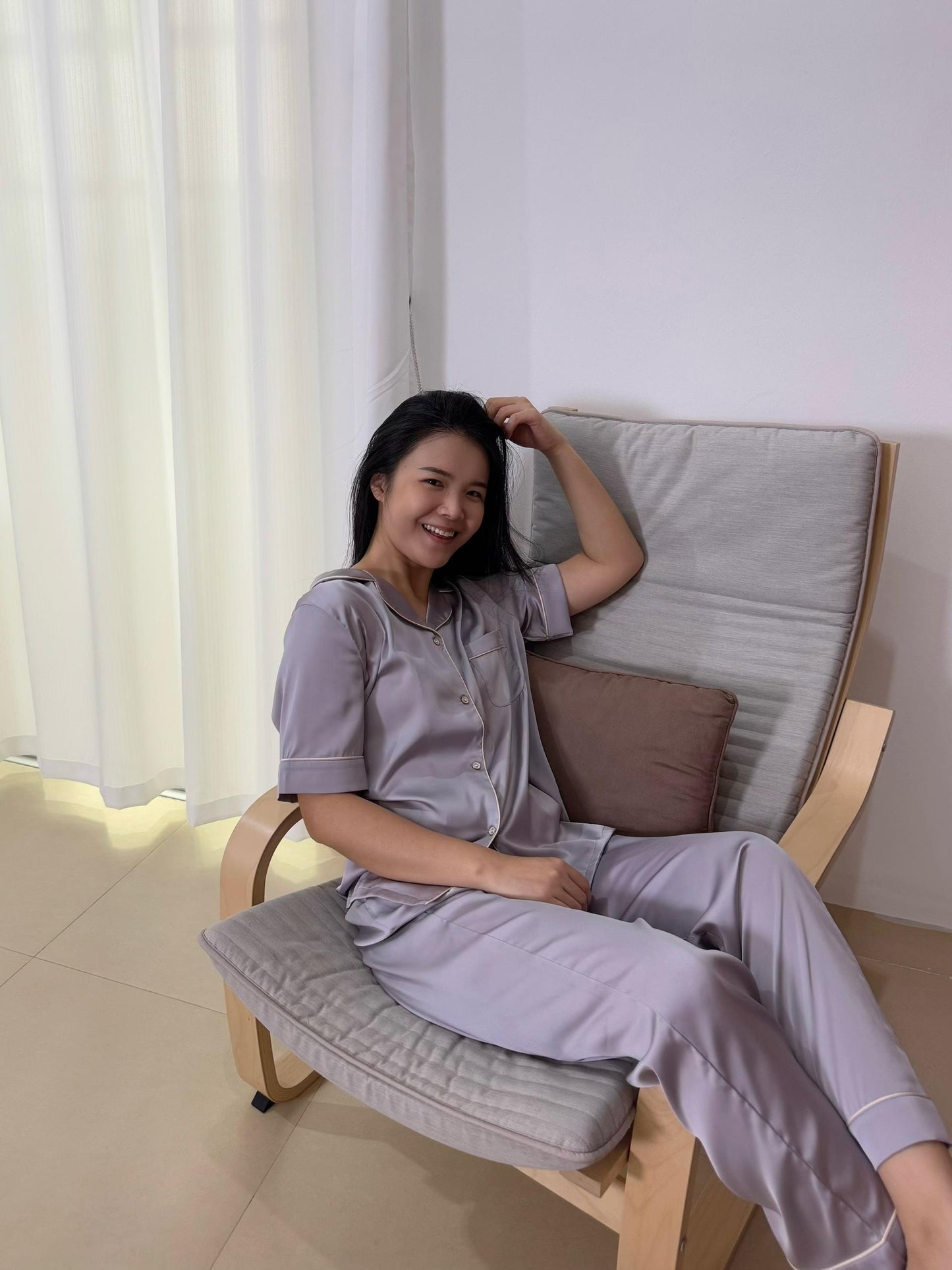 Jovin Collection : Short sleeve + long pants (Soft Purple)