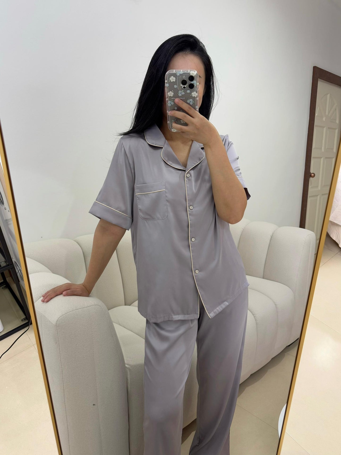 Jovin Collection : Short sleeve + long pants (Soft Purple)