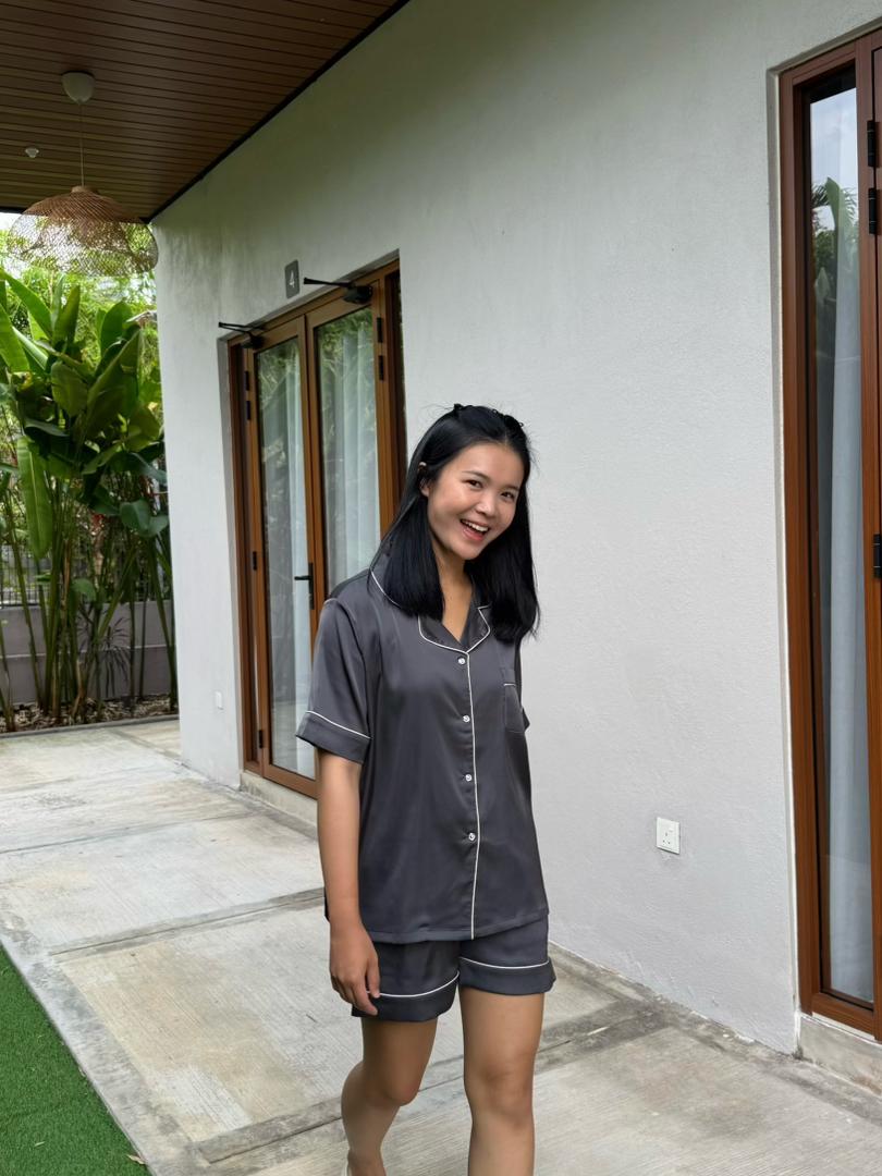 Abby Collection : Short sleeve + short pants (Charcoal Grey *LIMITED*)
