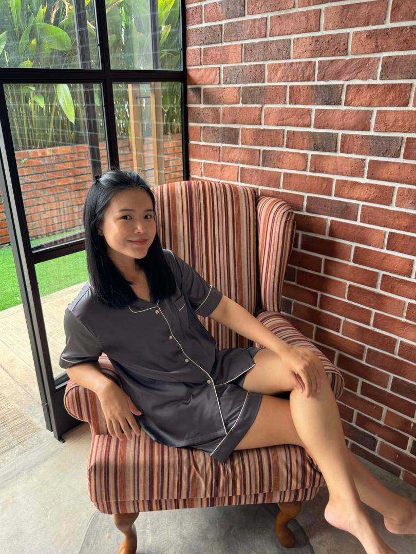 Abby Collection : Short sleeve + short pants (Charcoal Grey *LIMITED*)