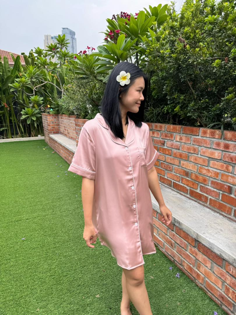 Hailey Collection : Sleep Dress Short sleeve (Rose Pink *NEW*)