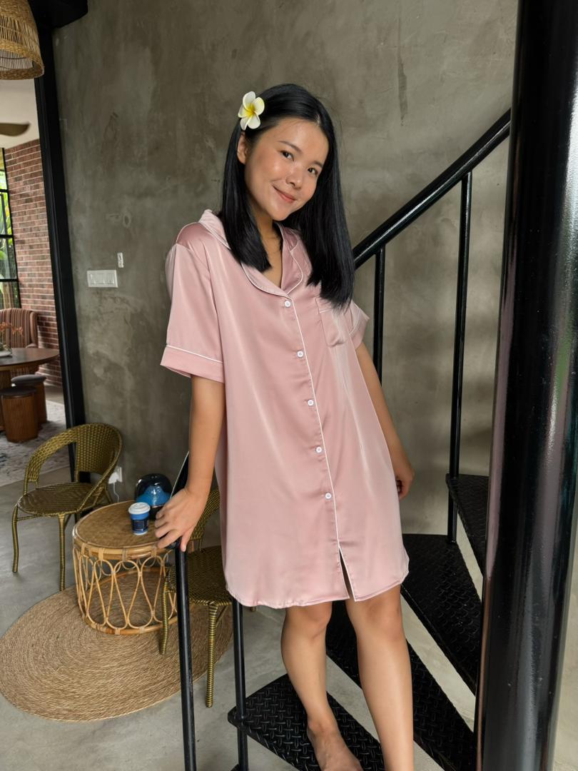 Hailey Collection : Sleep Dress Short sleeve (Rose Pink *NEW*)