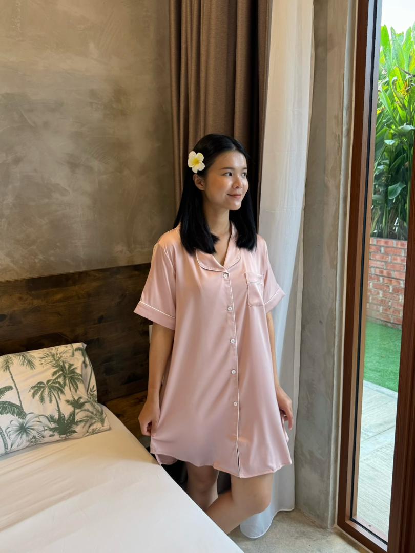 Hailey Collection : Sleep Dress Short sleeve (Rose Pink *NEW*)