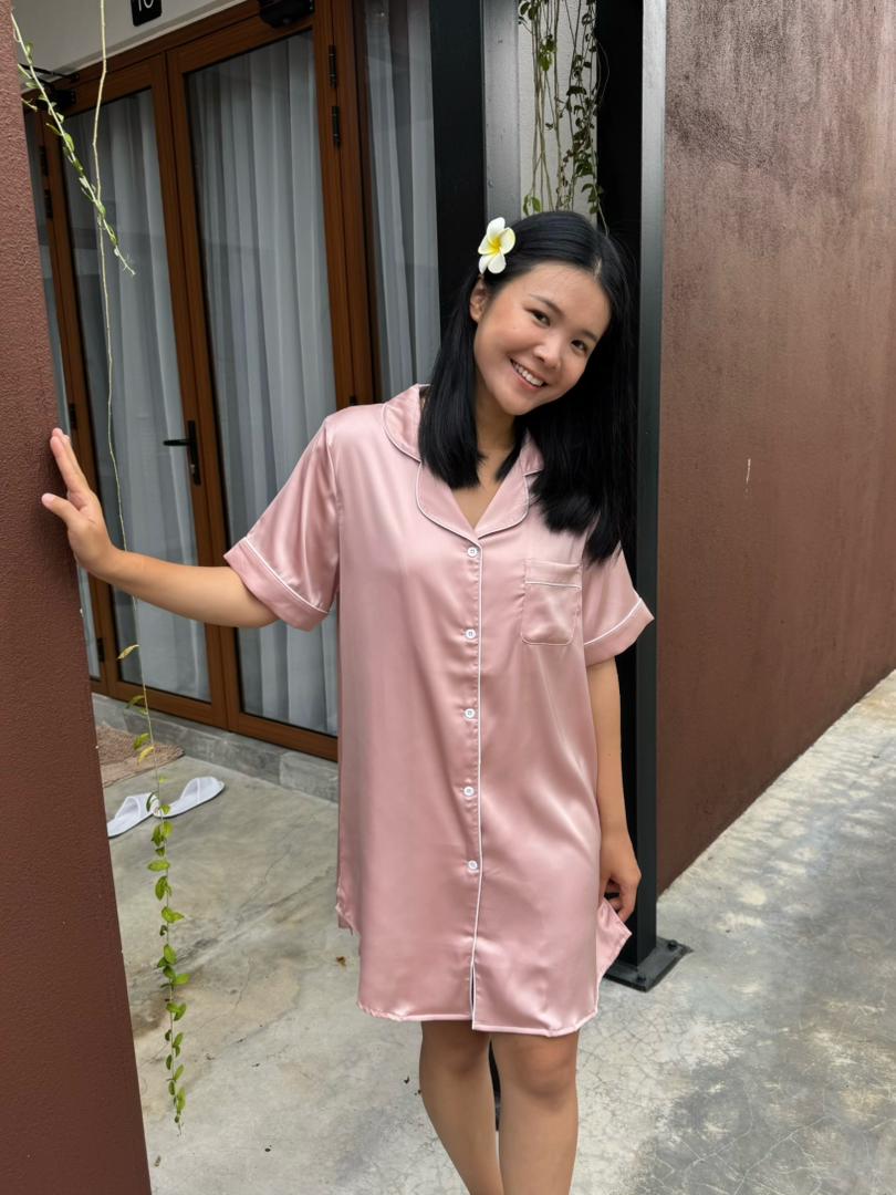 Hailey Collection : Sleep Dress Short sleeve (Rose Pink *NEW*)