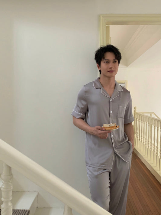 Gavin系列：短袖+長褲（銀灰色）