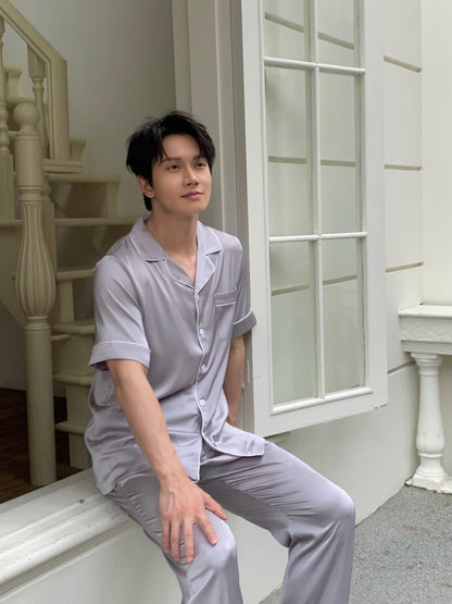Gavin Collection : Short Sleeve with Long Pants (Silver Grey)