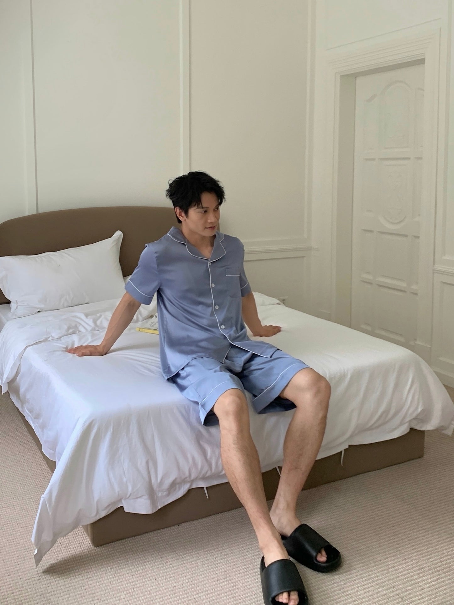 Eddie系列 : 短袖+短褲 (灰藍色)