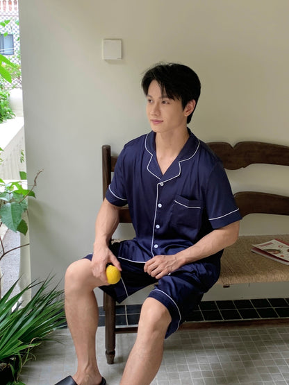 Eddie Collection : Short Sleeve with Short Pants (Navy Blue)