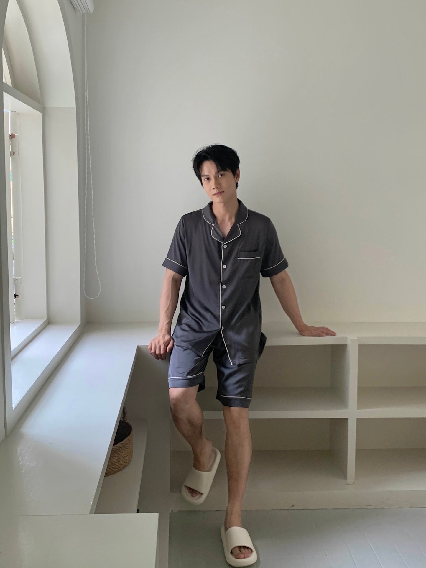Eddie Collection : Short Sleeve with Short Pants (Charcoal Grey)