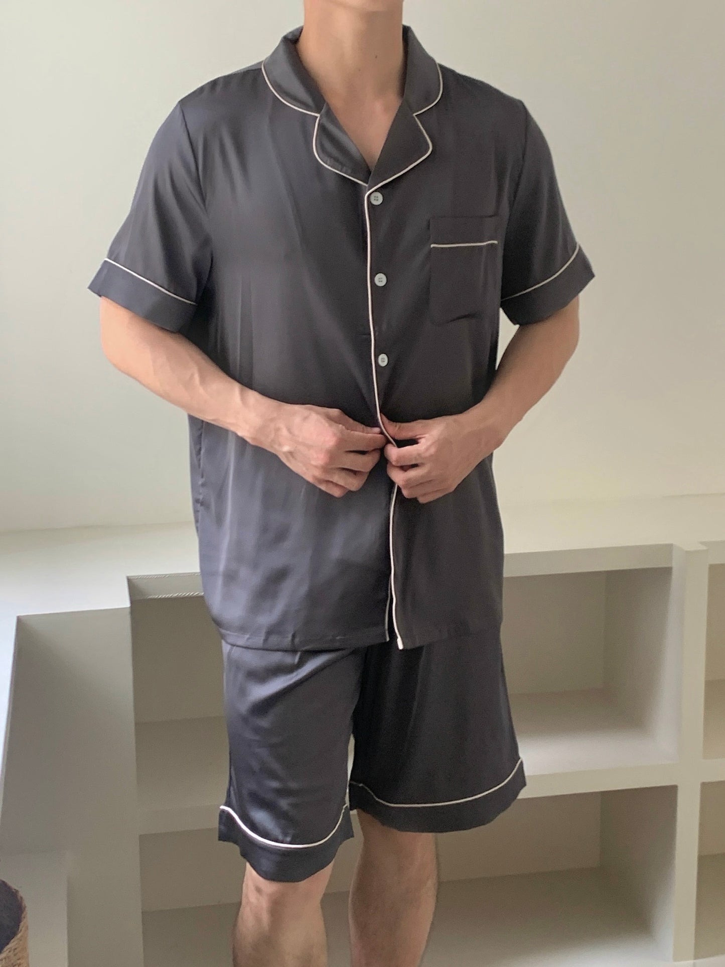 Eddie Collection : Short Sleeve with Short Pants (Charcoal Grey)