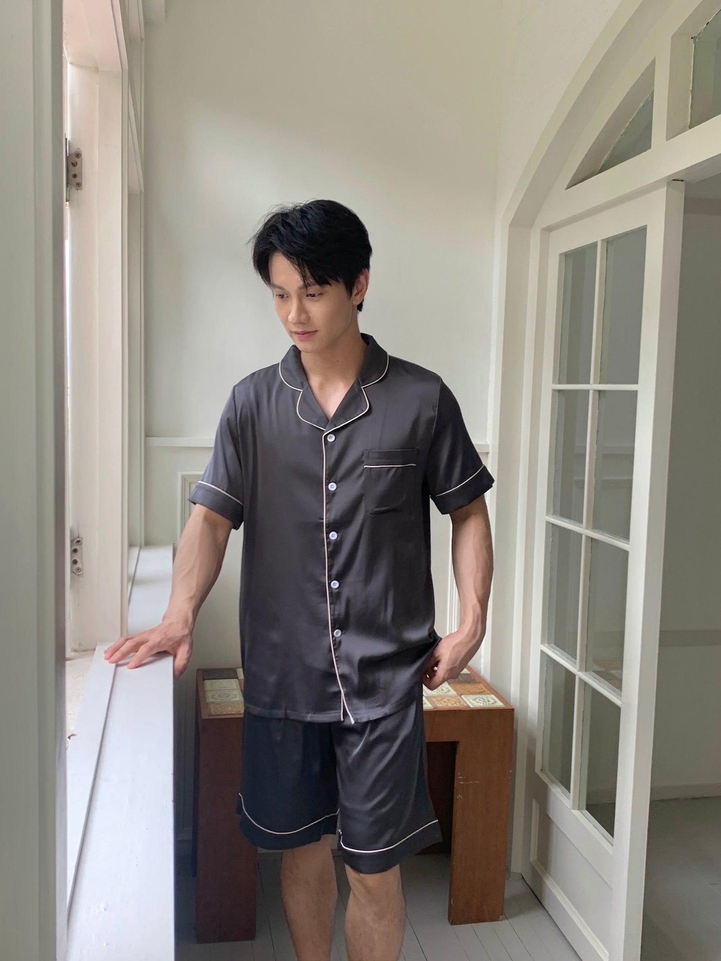 Eddie Collection : Short Sleeve with Short Pants (Charcoal Grey)
