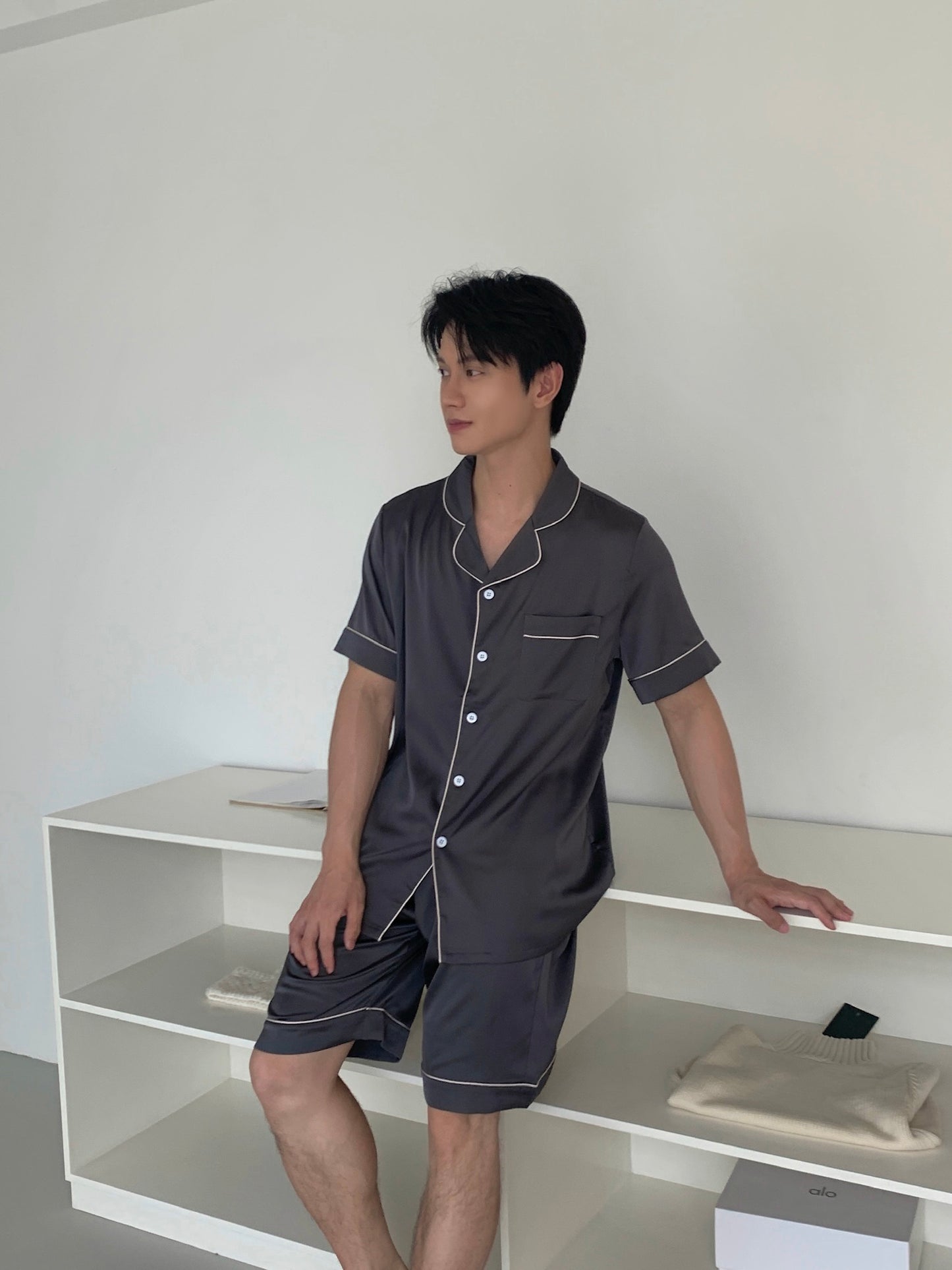 Eddie Collection : Short Sleeve with Short Pants (Charcoal Grey)