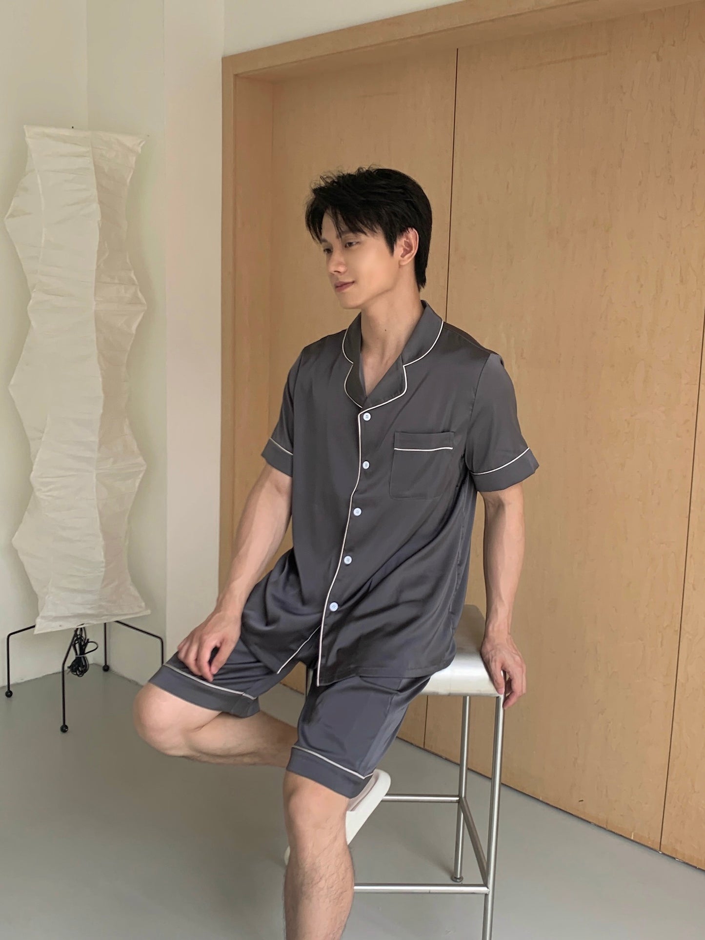 Eddie Collection : Short Sleeve with Short Pants (Charcoal Grey)