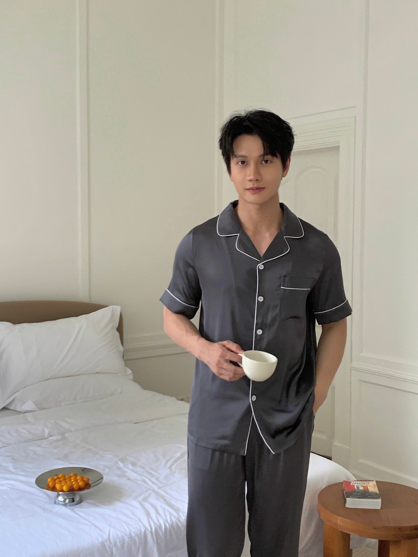 Gavin Collection : Short Sleeve with Long Pants (Charcoal Grey)