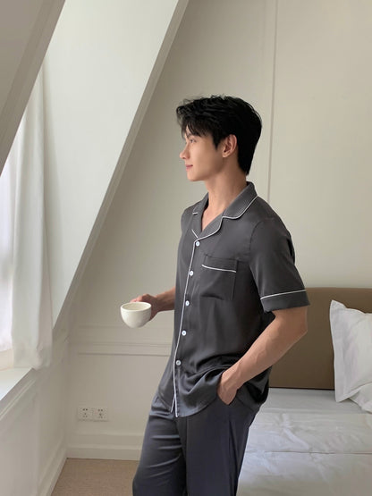 Gavin Collection : Short Sleeve with Long Pants (Charcoal Grey)