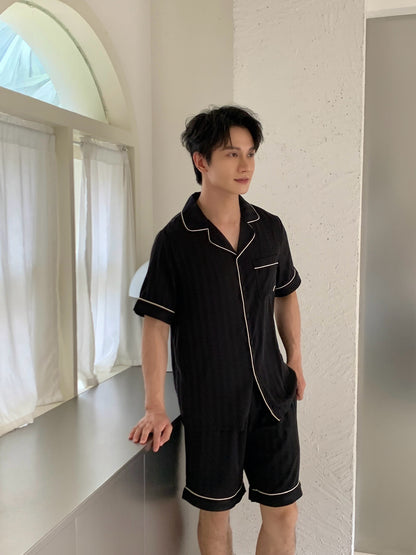 Chillday Collection [Men] : Short Sleeve with Short Pants (Black)