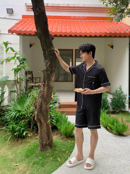 Chillday Collection [Men] : Short Sleeve with Short Pants (Black)