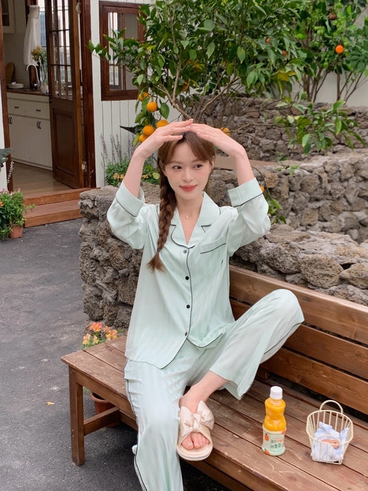 Chillday Collection : Long Sleeve with Long Pants (Baby Green)
