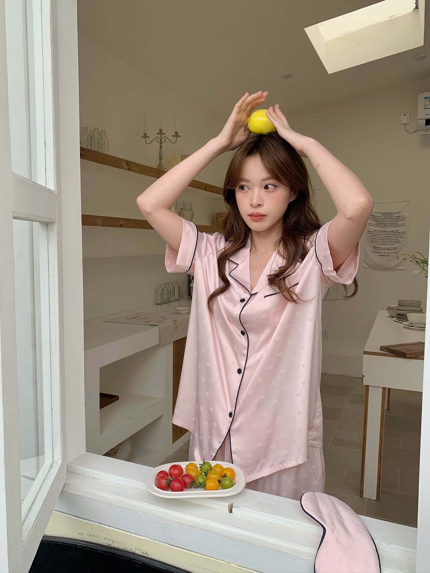 Lovie Collection : Short Sleeve with Short Pants (Blush Pink)