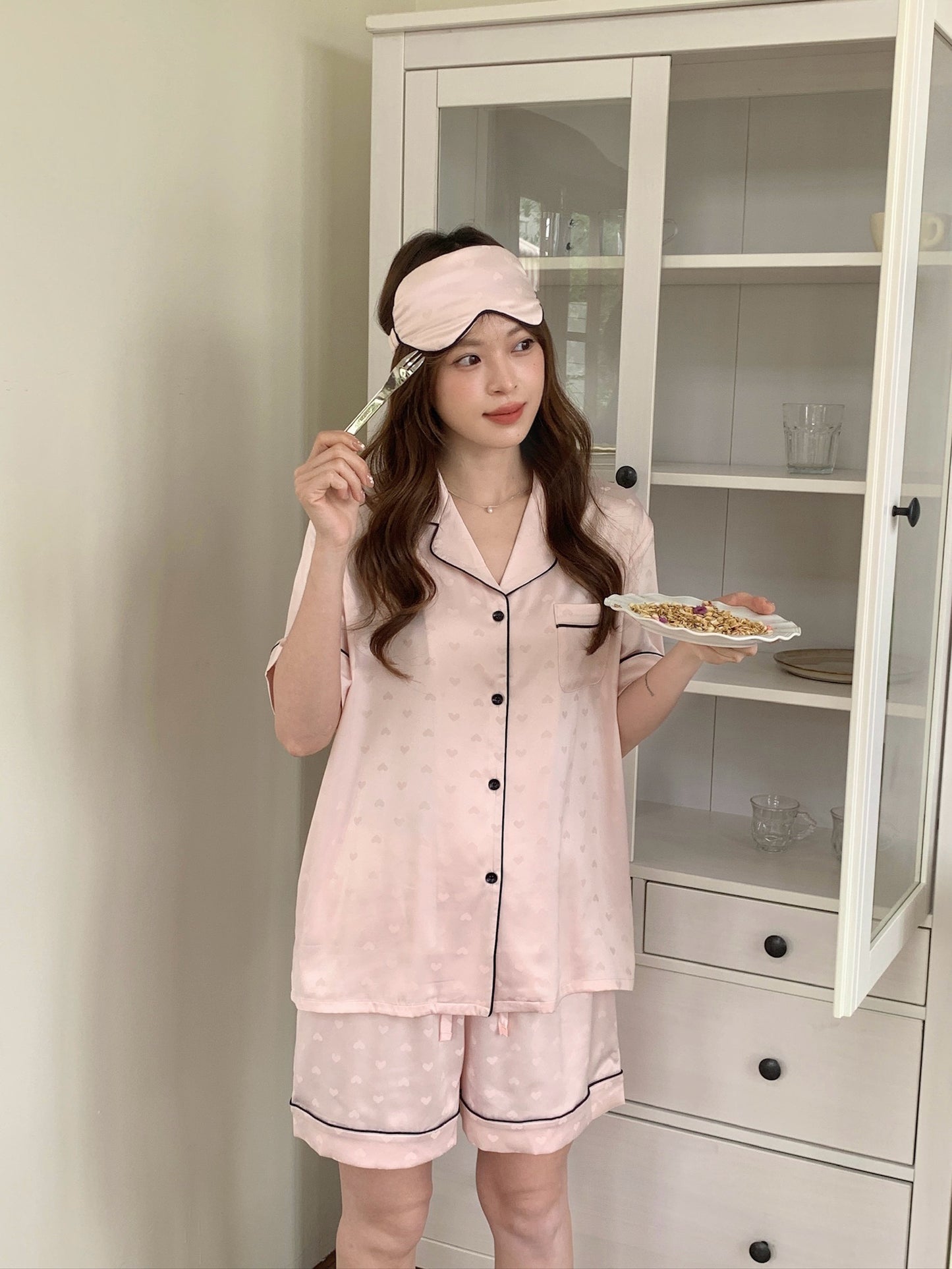 Lovie Collection : Short Sleeve with Short Pants (Blush Pink)