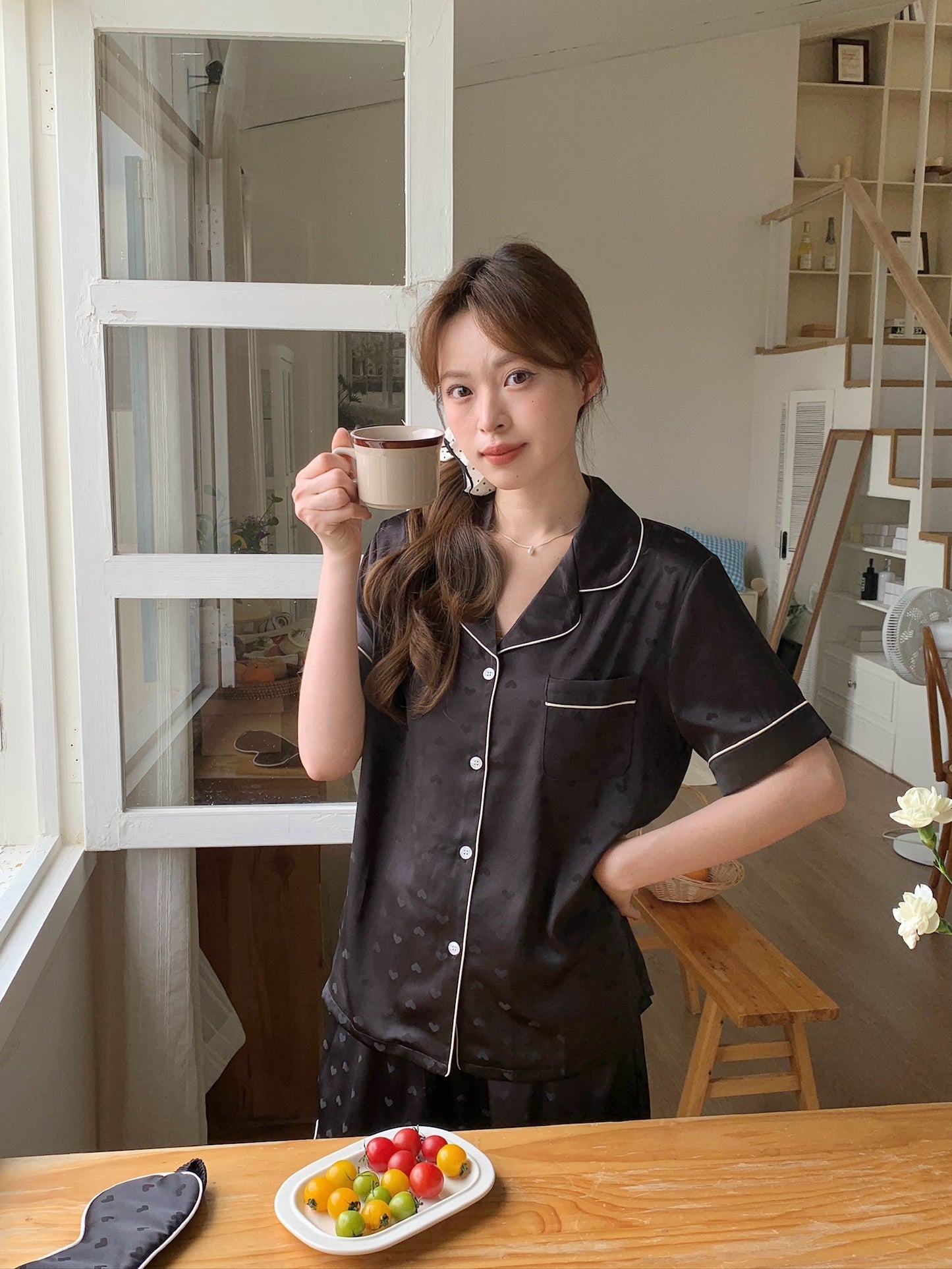 Lovie Collection : Short Sleeve with Short Pants (Galaxy Black)