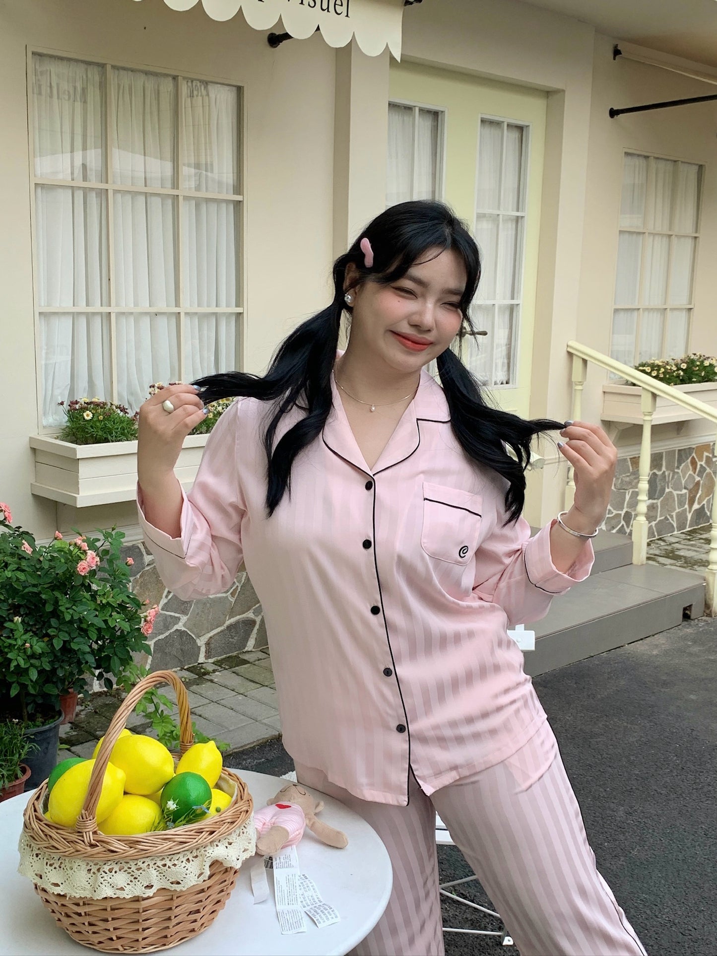 Chillday Collection : Long Sleeve with Long Pants (Pink)