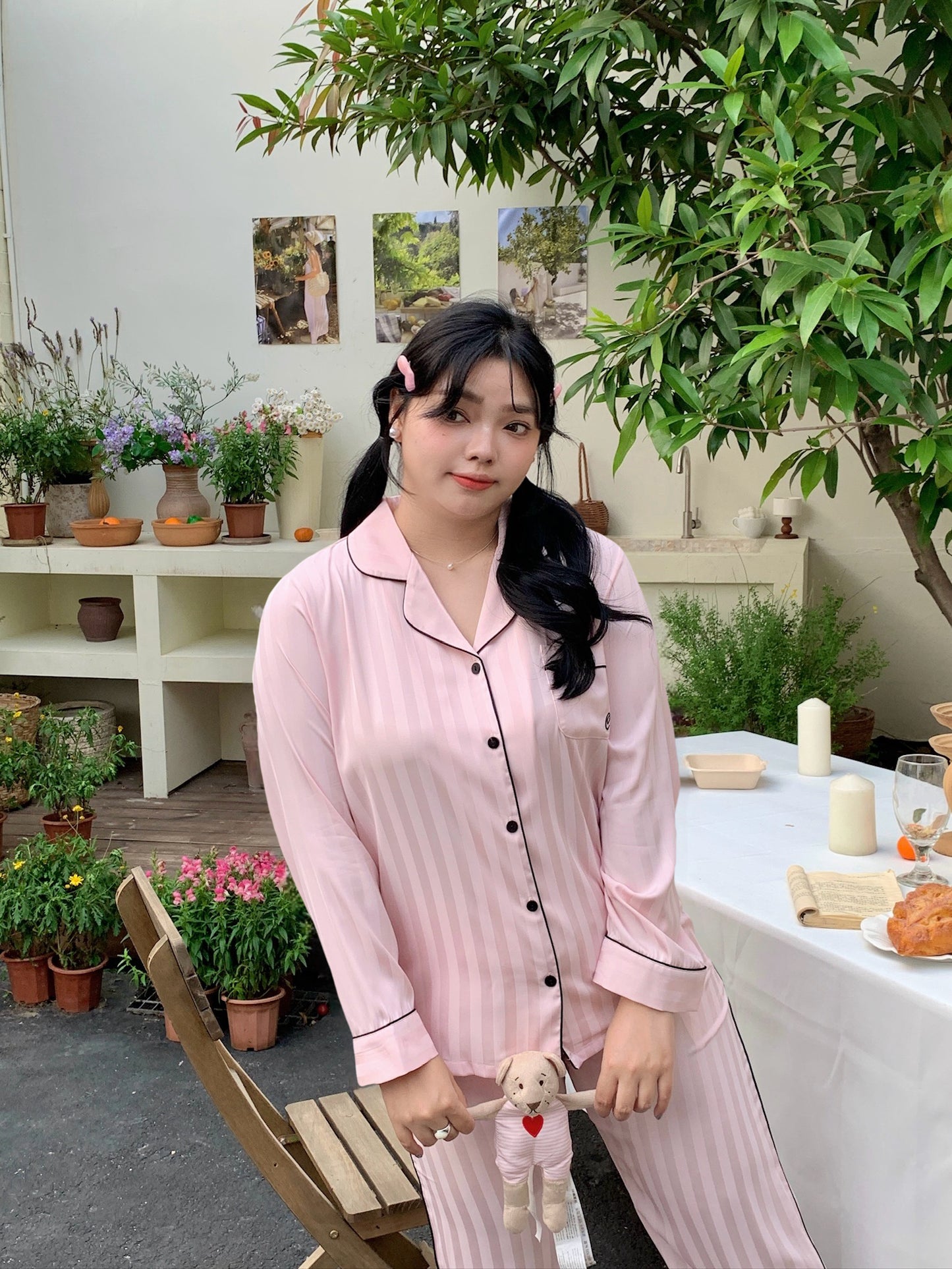 Chillday Collection : Long Sleeve with Long Pants (Pink)