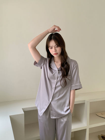 Jovin Collection : Short Sleeve with Long Pants (Silver Grey)